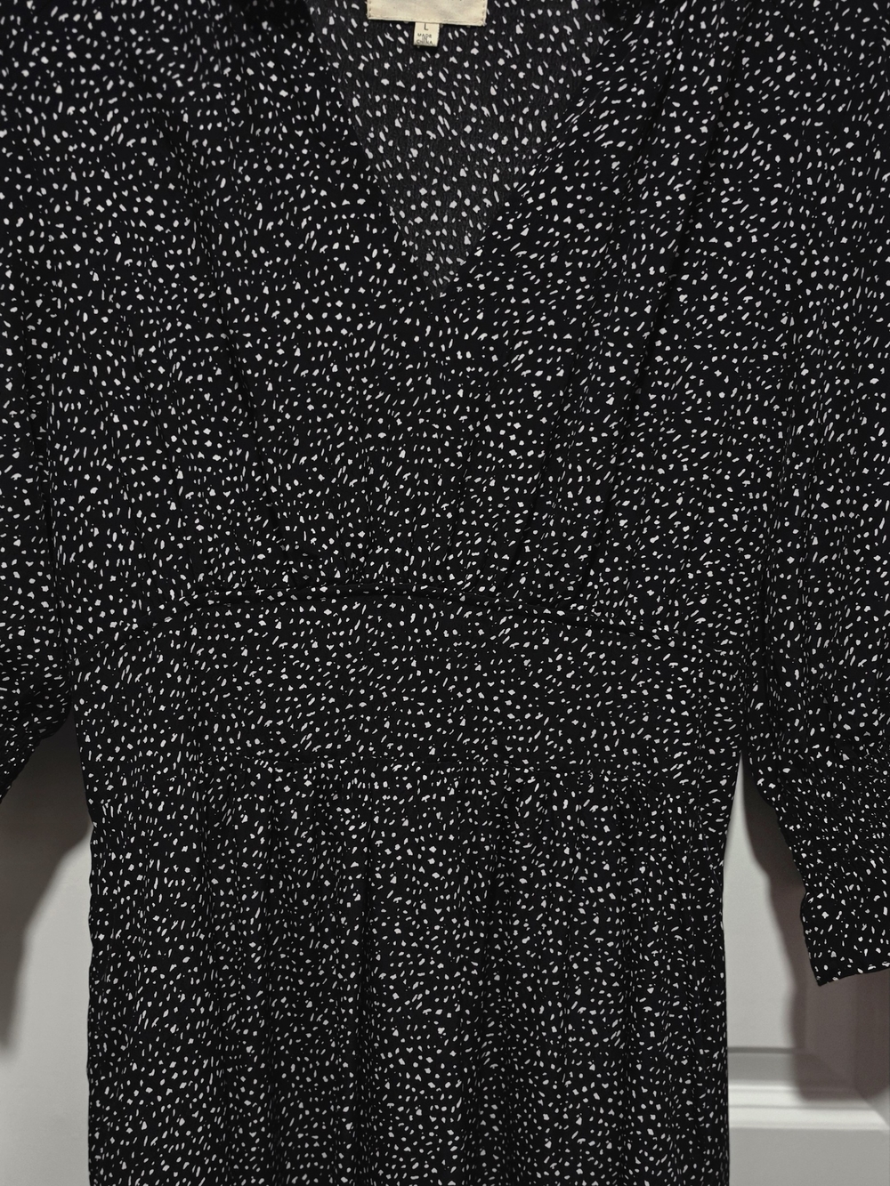 MELLODAY Black Dot-Print V-Neck Maxi Dress - Picture 3 of 6
